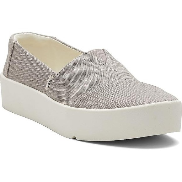 Toms Shoes - TOMS Women's Verona Platform Slip On Sneakers Shoes Dove Grey Canvas NEW 8.5